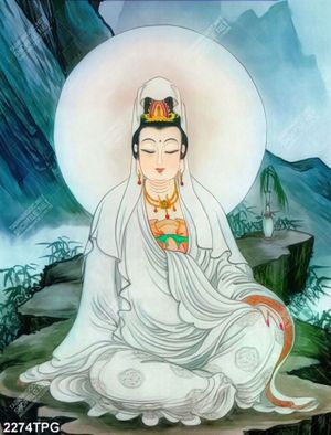 Tranh Bồ Tát trên núi