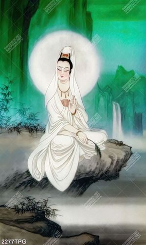 Tranh Quan Âm trên núi chất lượng đẹp