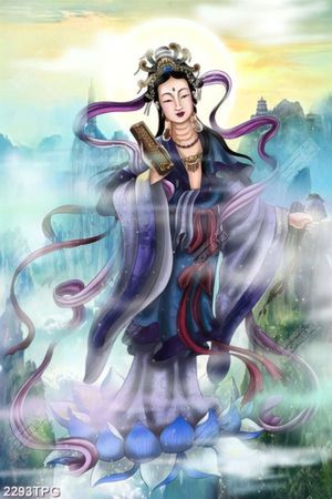 Tranh Quan Thế Âm trên núi siêu nét