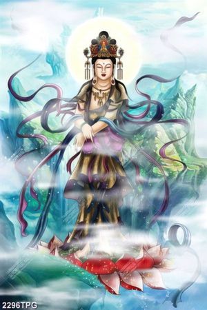 Tranh Quan Âm trên núi