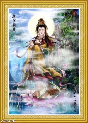 Tranh Quan Âm trên núi đẹp