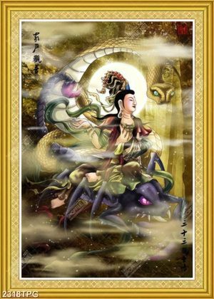 Tranh Quan Thế Âm in uv đẹp