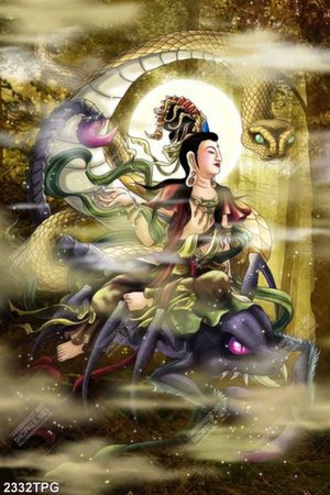 Tranh Phật cưỡi rồng