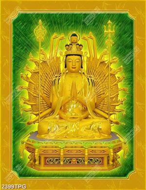 Tranh tượng Phật mẫu bằng vàng đẹp nhất