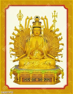 Tranh tượng Phật mẫu bằng vàng