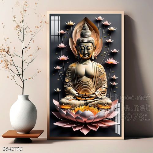 Tranh decor trang trí tường Phật giáo 