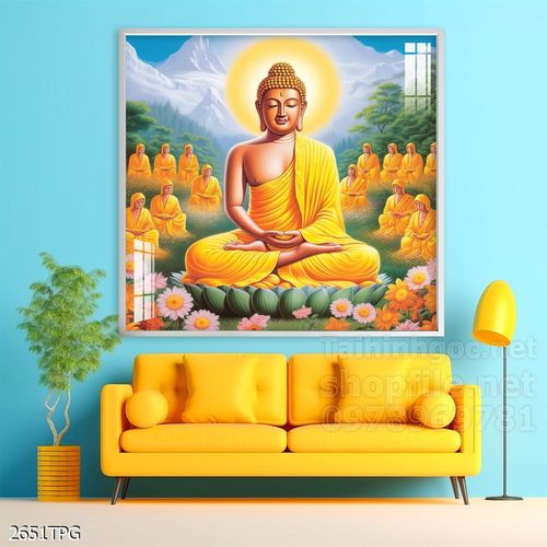 File tranh Phật giáo decor trang trí tường nhà phòng thờ