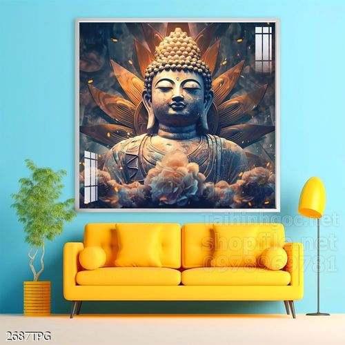 File tranh Phật giáo decor trang trí tường nhà phòng thờ
