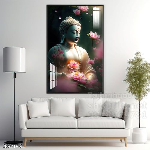 Tranh tranh trí tường phật giáo sang trọng