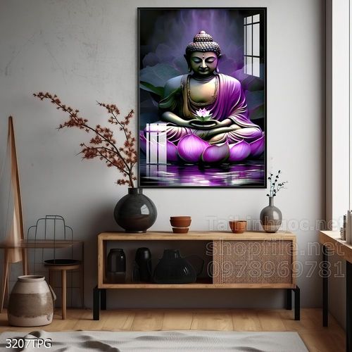 File tranh Phật giáo decor trang trí tường nhà phòng thờ
