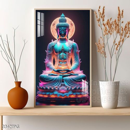 File tranh Phật giáo decor trang trí tường nhà phòng thờ
