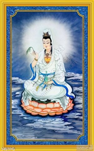 Tranh phật Quan Âm lưới trên sóng