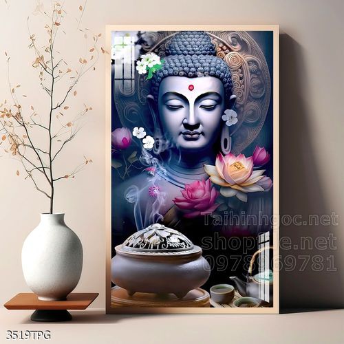 Tranh decor trang trí tường Phật giáo 