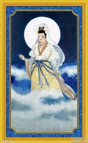 Tranh phật Bò tát trên sóng