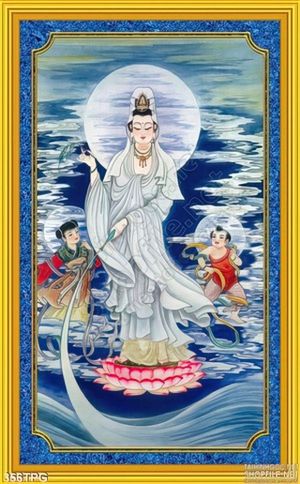 Tranh phật Quan Âm đẹp độc đáo