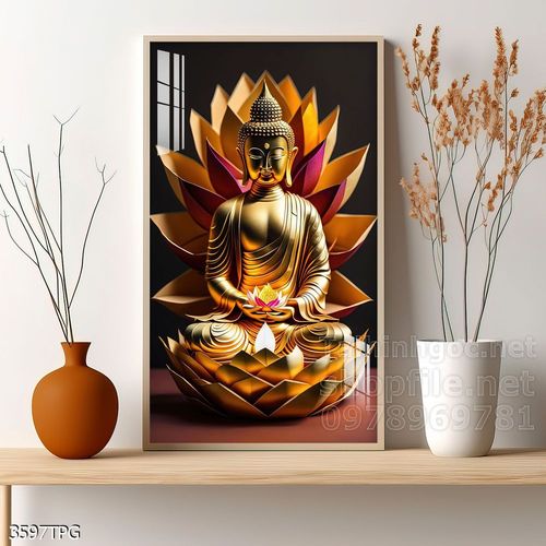 File tranh Phật giáo decor trang trí tường nhà phòng thờ