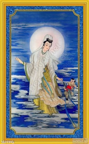 Tranh phật Quan Âm trên biển
