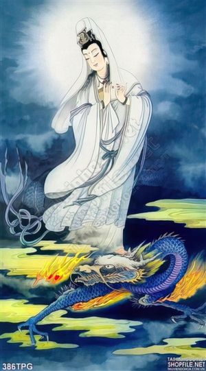 Tranh phật Quan Âm trên biển