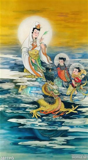 Tranh phật Quan Âm in lịch đẹp