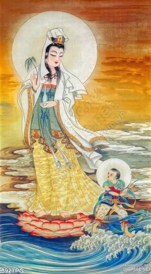 Tranh phật Quan Âm treo tường