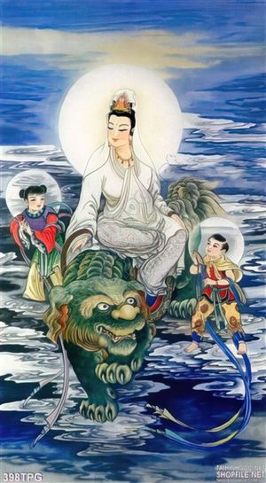 Tranh Bồ Tát cưỡi rồng