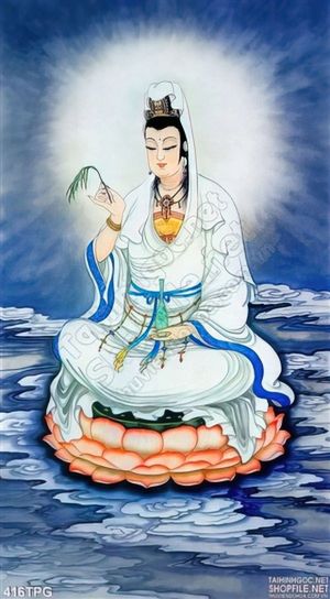 Tranh phật Quan Âm trên biển