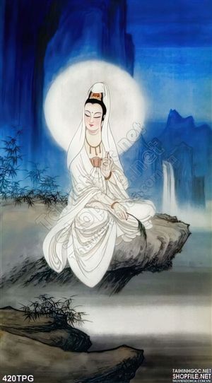 Tranh phật Quan Âm trang trí tường