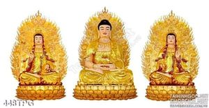 Tranh Các tượng Phật bằng vàng