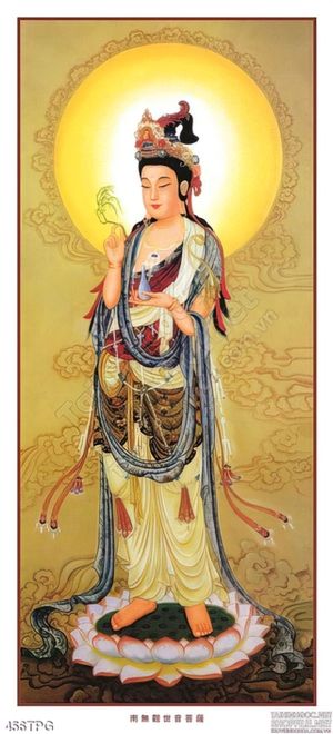 Tranh phật Quan Âm đẹp độc đáo