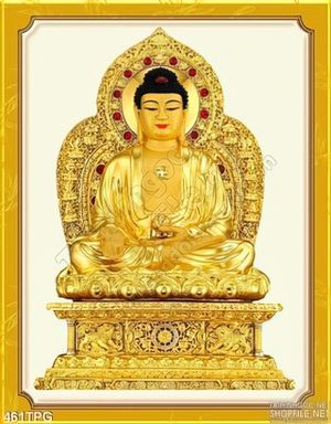 Tranh tượng Phật bằng vàng