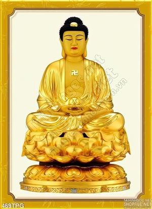 Tranh phật giáo bằng tượng vàng
