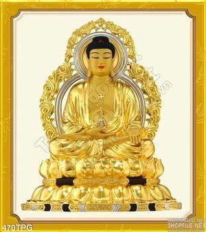 Tranh phật giáo bằng tượng vàng