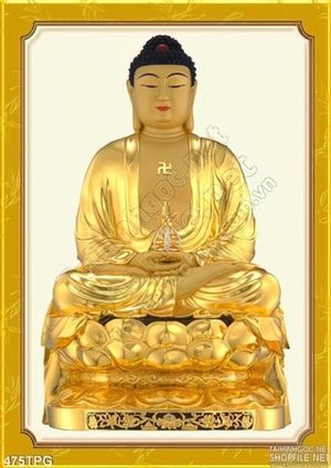 Tranh Tượng Phật bằng vàng