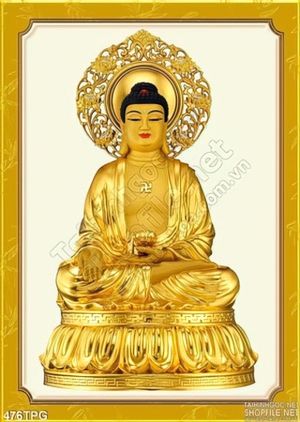 Tranh tượng Phật Tổ bằng vàng