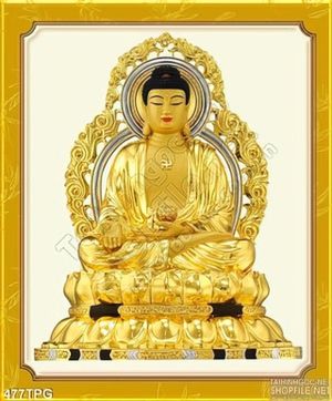 Tranh Phật Tổ bằng vàng