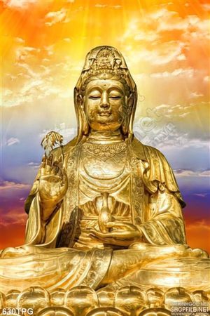 Tranh Phật A Di Đà Quan Âm