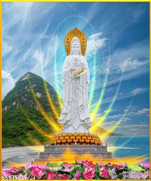 Tranh Quan Thế Âm trên núi và biển