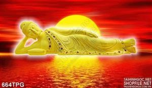 Tranh Phật nằm bằng vàng