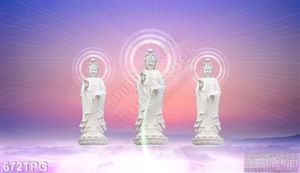 Tranh tượng Phật đứng trên đài sen