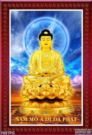 Tranh A Di Đà Phật đẹp