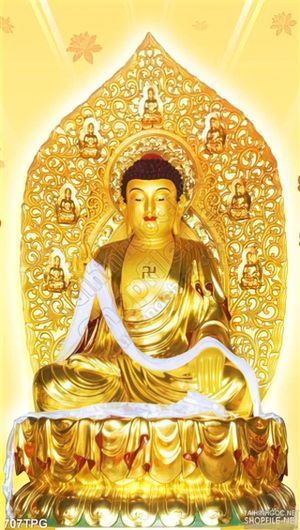 Tranh Phật Giáo bằng tượng vàng