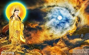 Tranh Phật Quan Âm dán tường đẹp