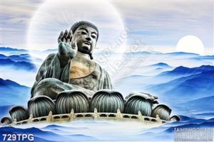 Tranh tượng Phật trên đài sen