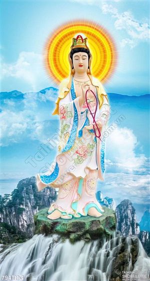 Tranh Phật Quan Thế Âm giáng thế
