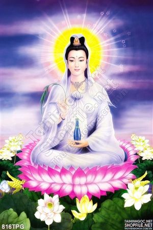 Tranh Phật Quan Thế Âm in lịch treo tường