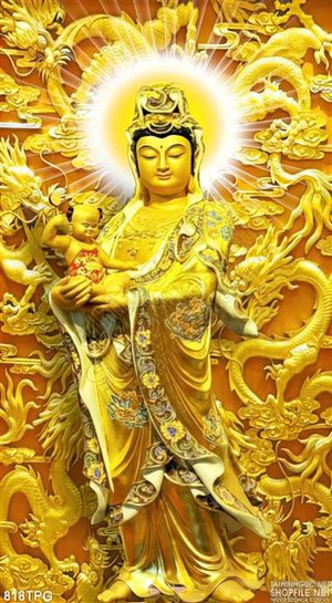 Tranh Phật điêu khắc mạ vàng