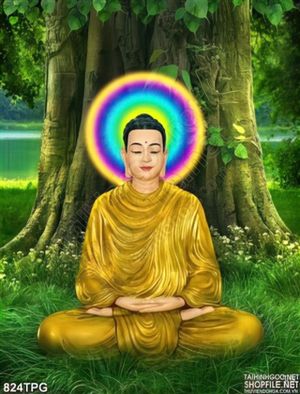 Tranh Phật dưới cây Bồ Đề