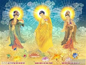 Tranh Phật Tây Phương Tam Thánh