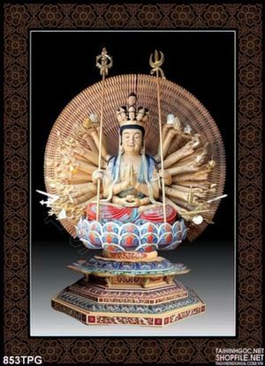 Tranh ép gỗ Quán Thế Âm thiên thủ thiên nhãn