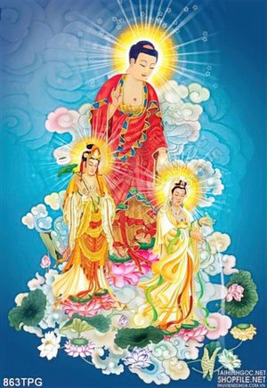Tranh tượng Phật Tây Phương Tam Thánh